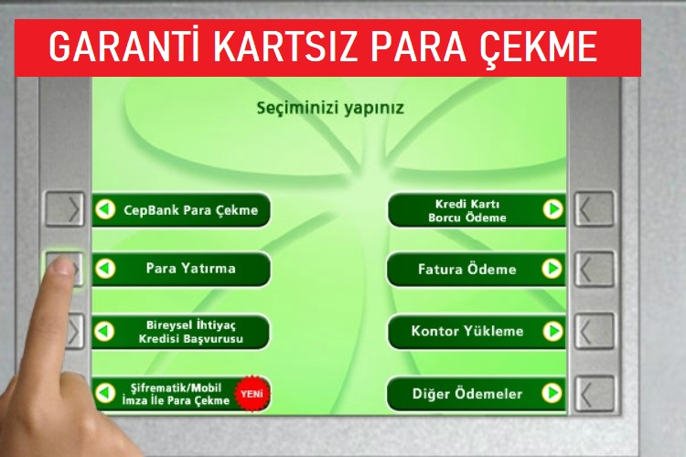 garanti kartsız para çekme